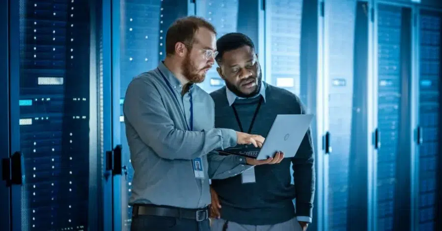 IT guys checking for ethernet circuits