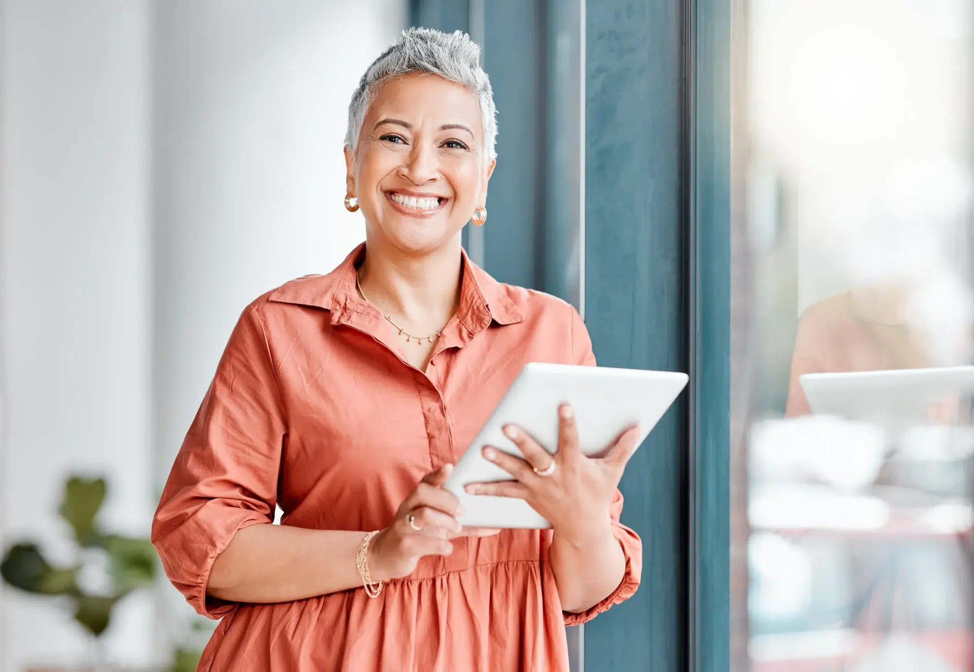 Woman with iPad