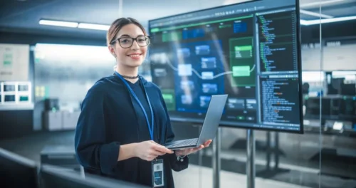 IT person working on artificial intelligence in SaaS management