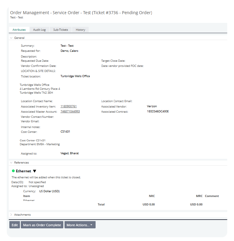 Telecom order management